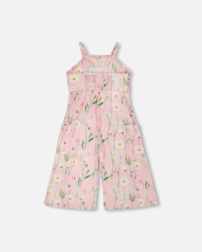 Viscose Jumpsuit Pink Printed Flowers-3
