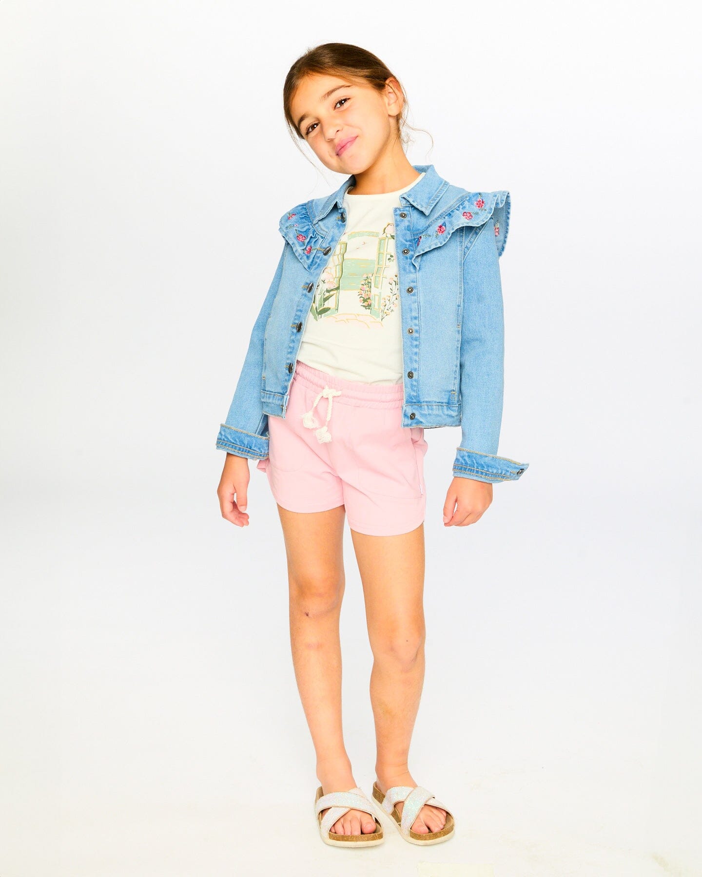 Light Blue Denim Jacket With Embroidery-2