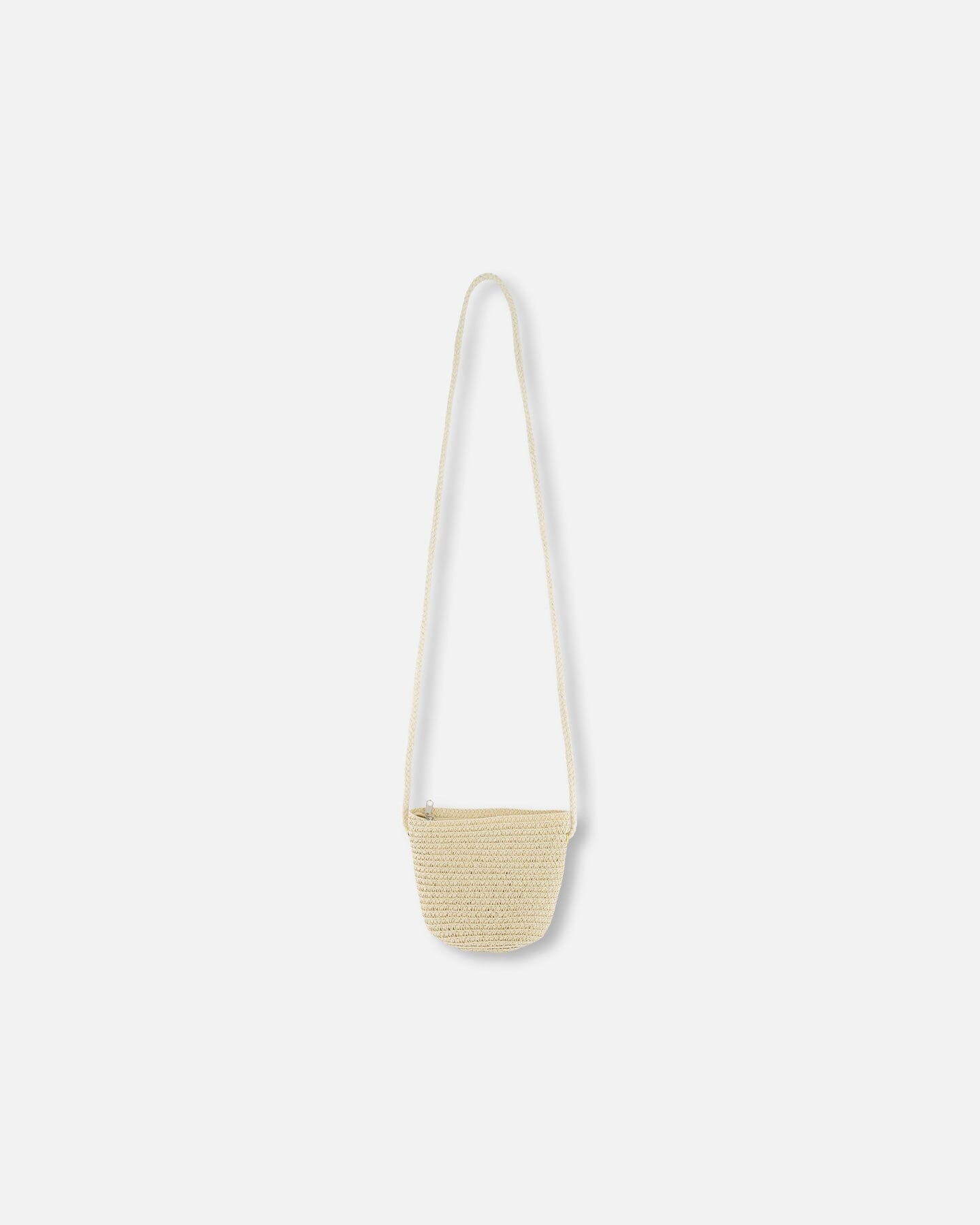 Flower Straw Purse Beige-3