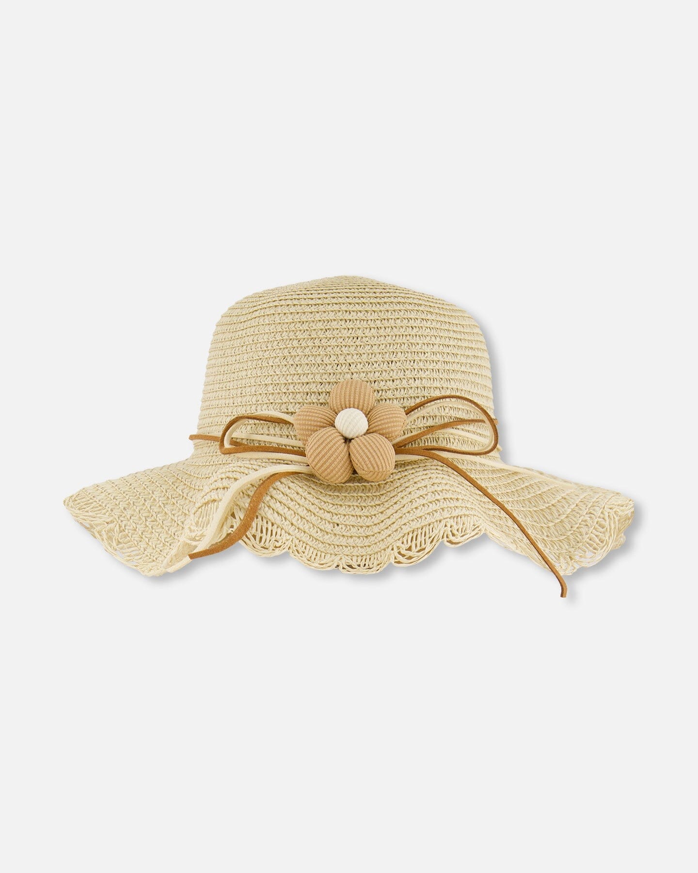 Flower Straw Hat Beige-0