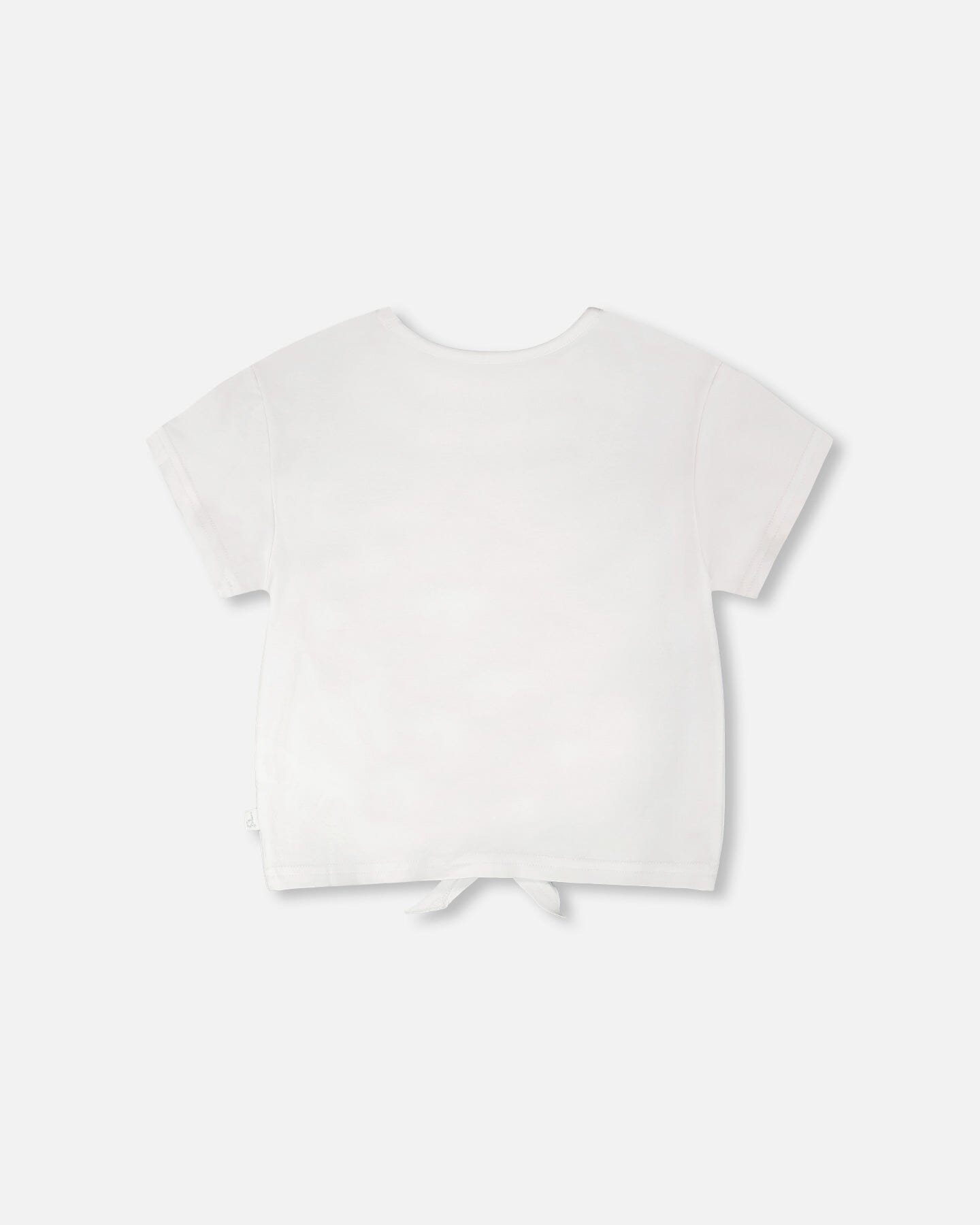Organic Cotton Jersey T-Shirt With Tie At Waist White-2