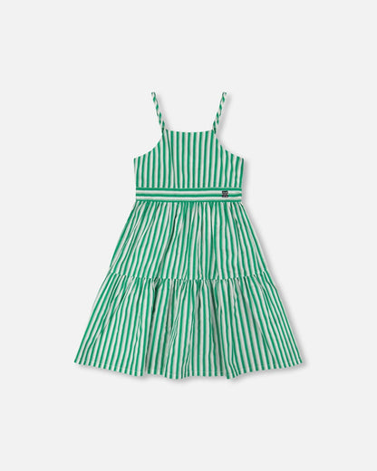 Cotton Sundress Green Stripes-0