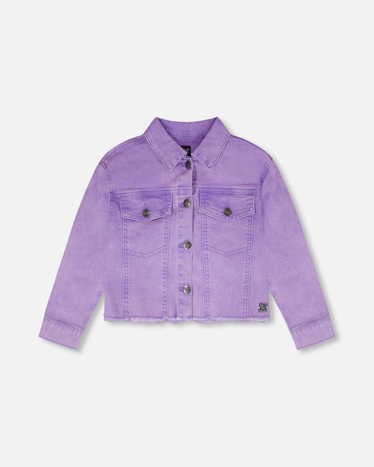 Mauve Denim Jacket With Embroidery-0