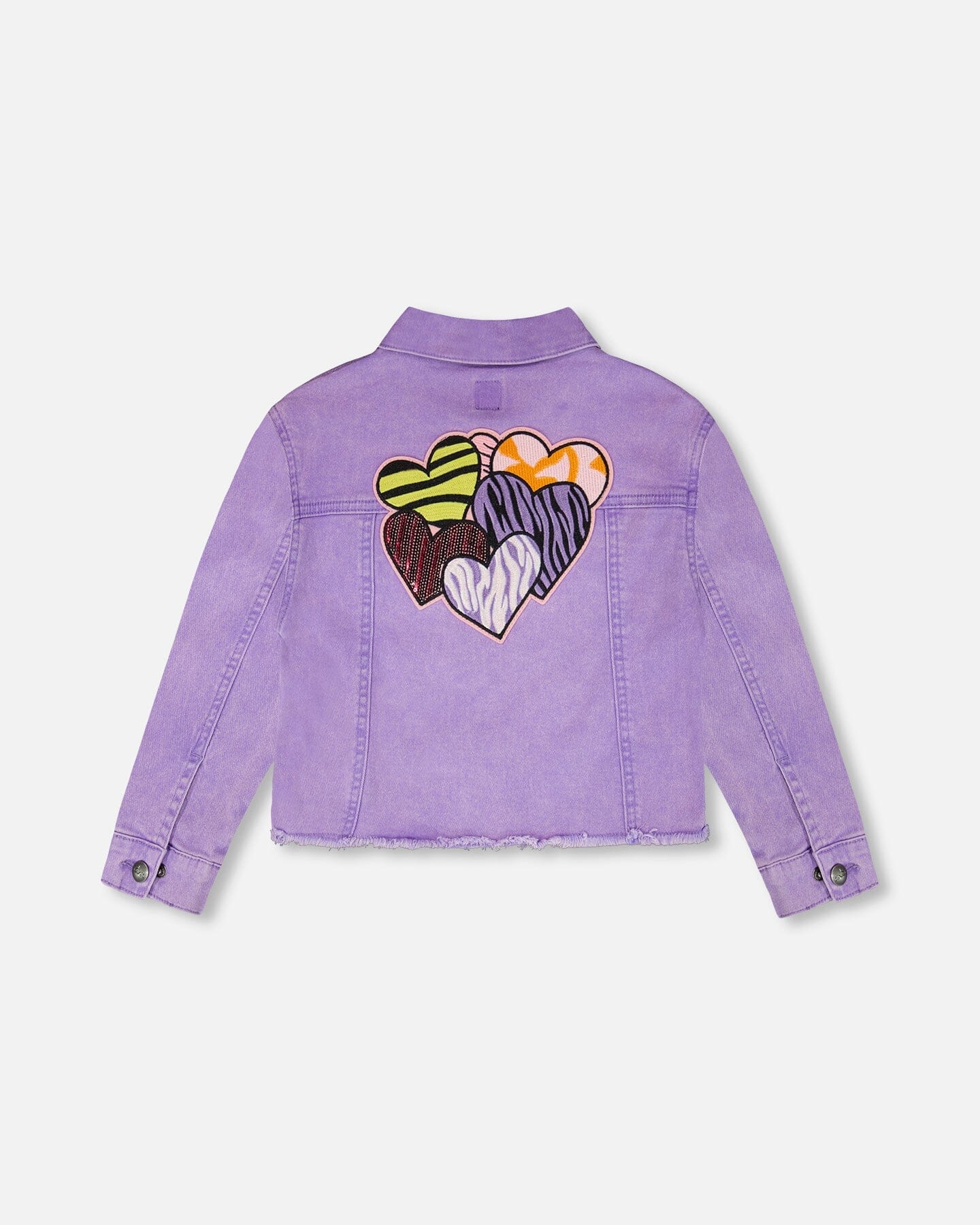 Mauve Denim Jacket With Embroidery-2