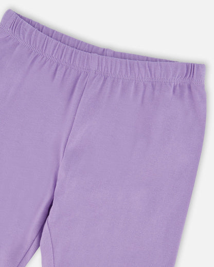 Organic Cotton Jersey Capri Mauve With Knee Screen Hearts Appliqués-3