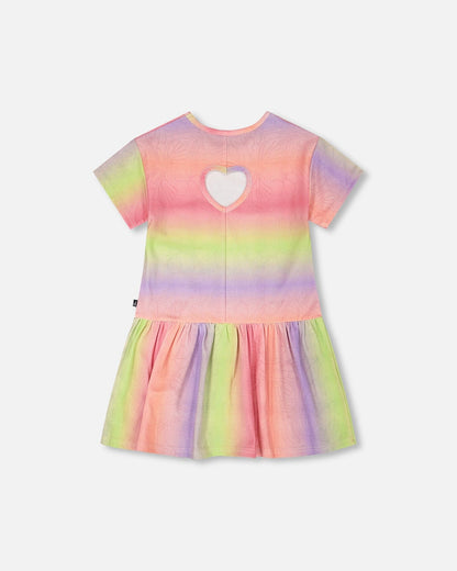 Printed Jersey Dress With Heart Back Cut Out Multicolor-2