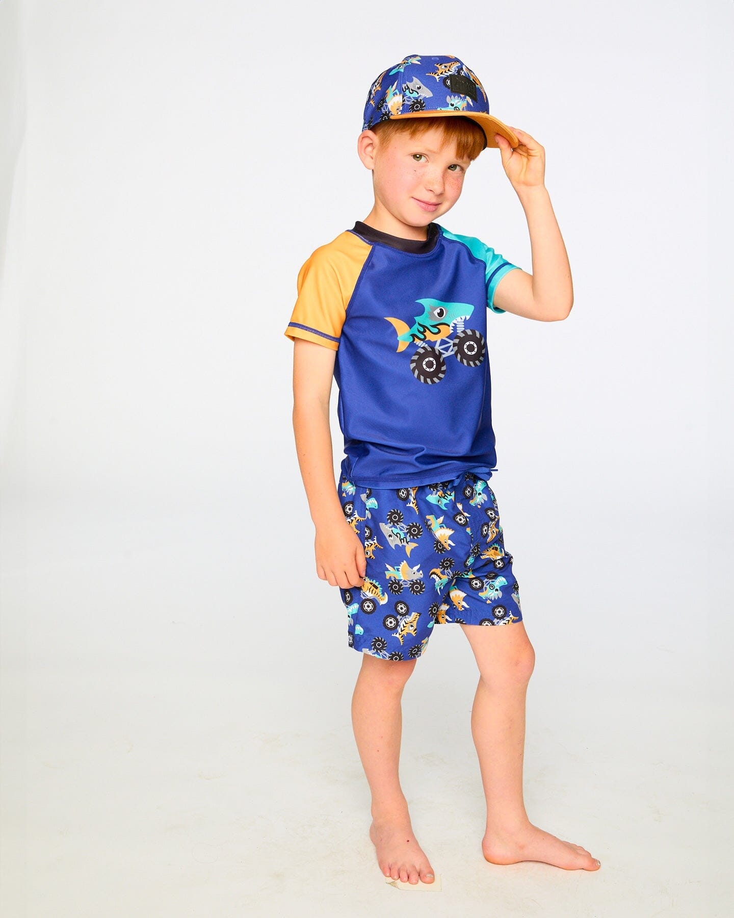 Boardshorts Blue Truck Print-2