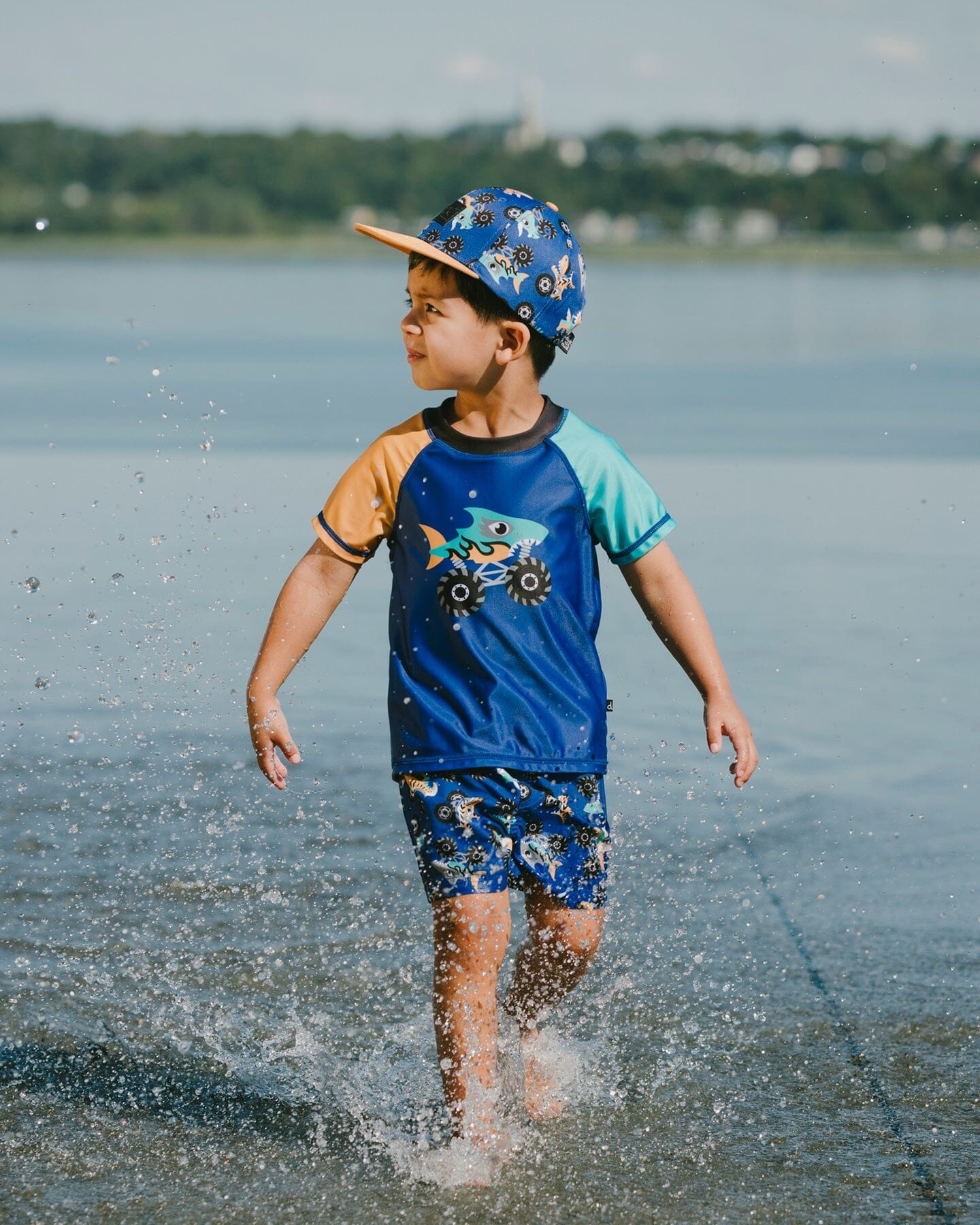 Boardshorts Blue Truck Print-1