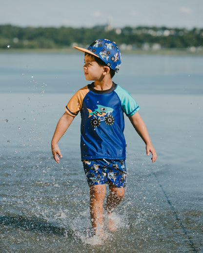 Boardshorts Blue Truck Print-1