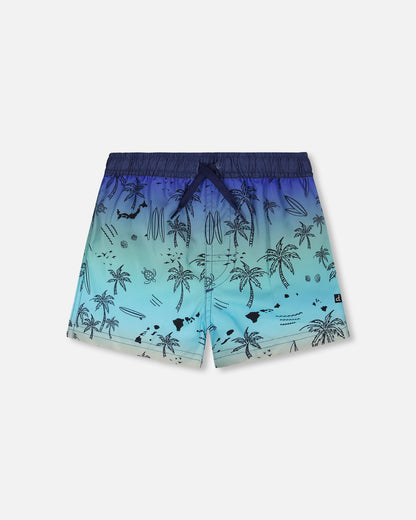 Boardshorts Blue Beach Print-0