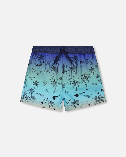 Boardshorts Blue Beach Print-0