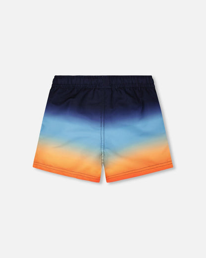 Swim Trunks Blue And Orange Gradient-3