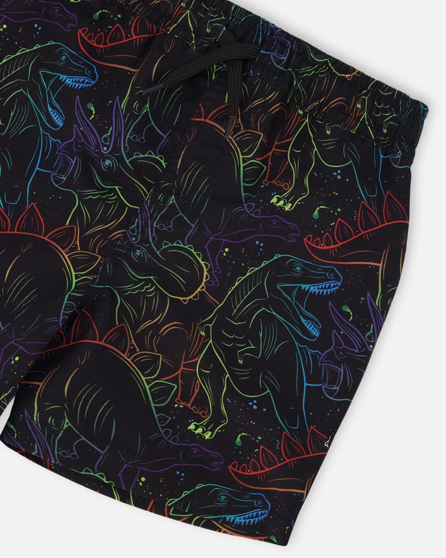 Swim Trunks Black Dinosaur Print-4