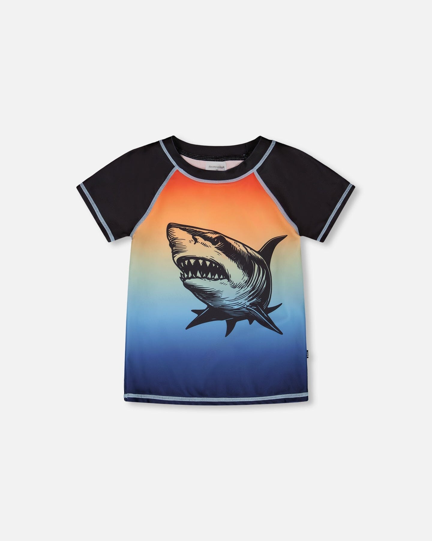 Short Sleeve Rashguard Blue And Orange Gradient-0