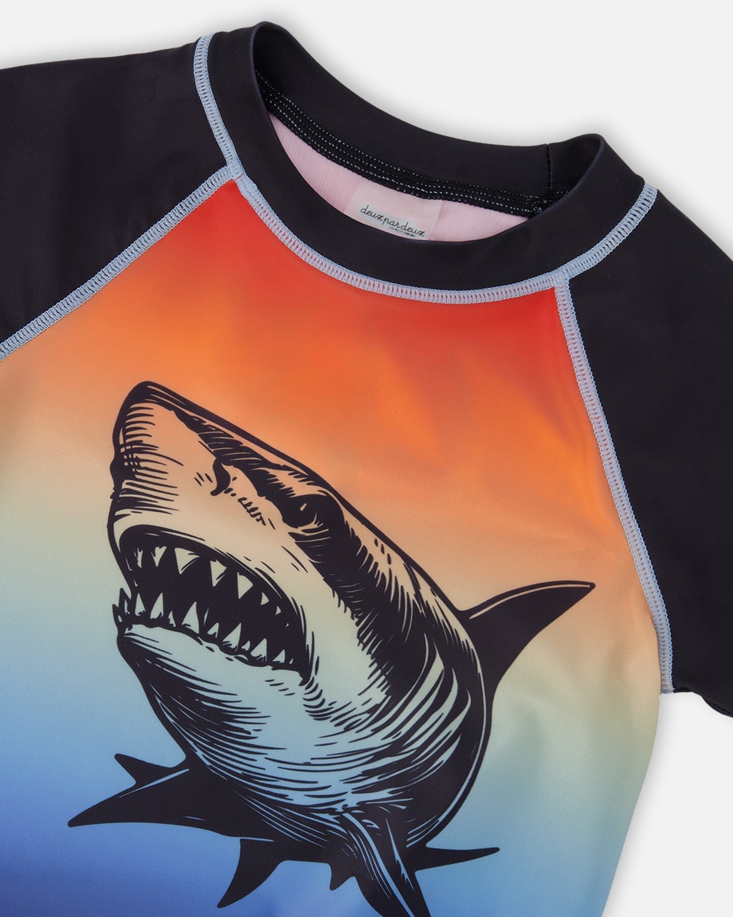 Short Sleeve Rashguard Blue And Orange Gradient-4
