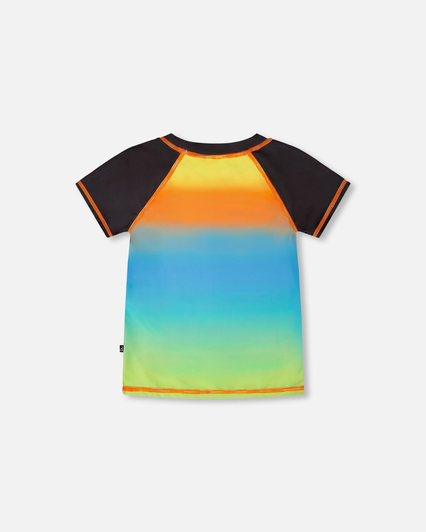 Short Sleeve Rashguard Orange Blue And Green Gradient-3