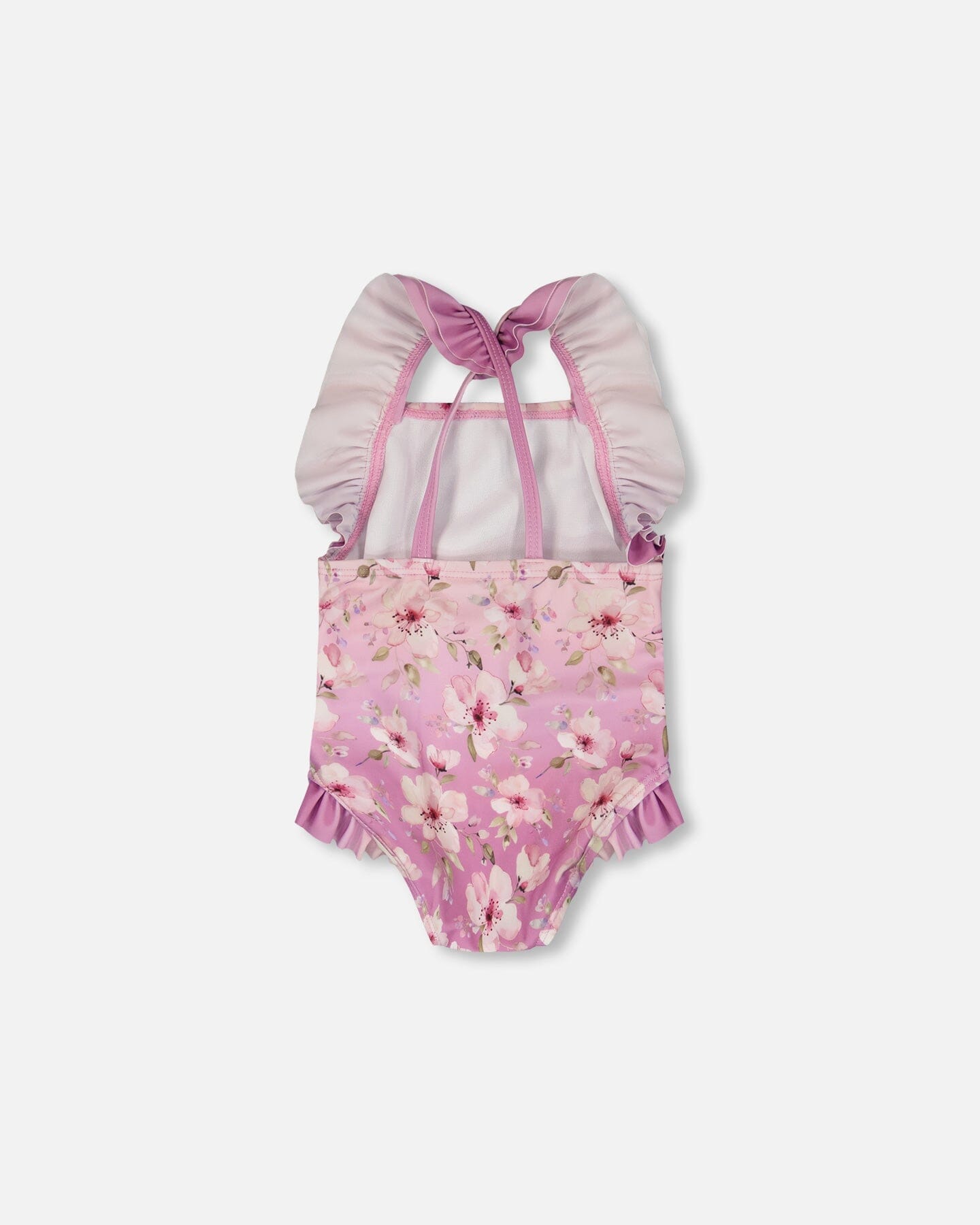 Baby And Toddler One-Piece Swimsuit Purple Flower Print-2