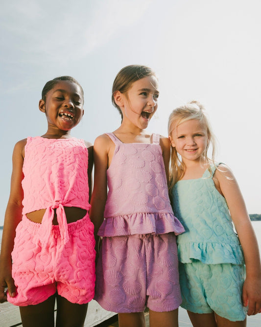 Terry Tank Top With Shorts Set Lilac-1