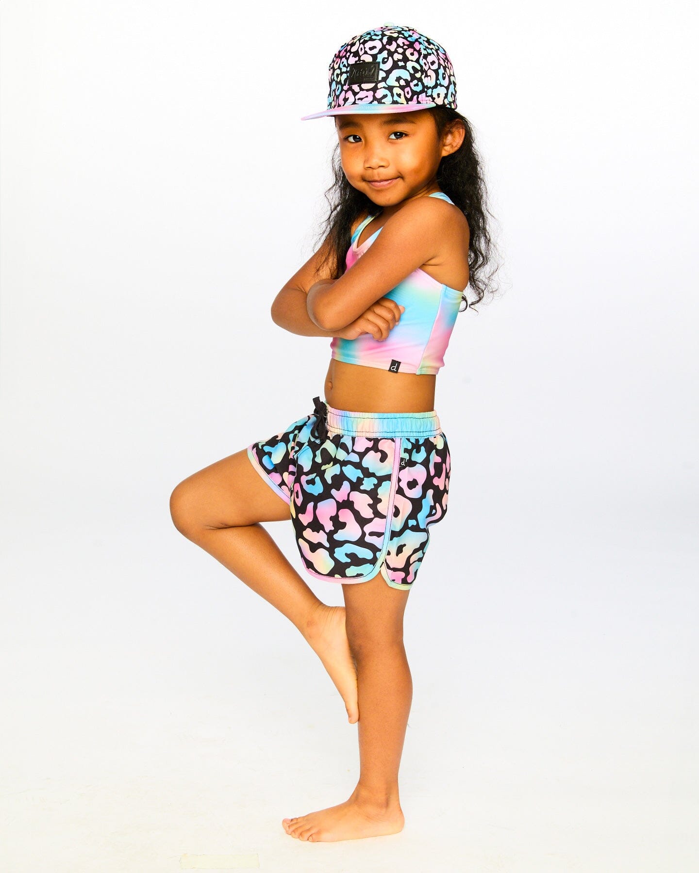 Swim Shorts Black Leopard Print-1
