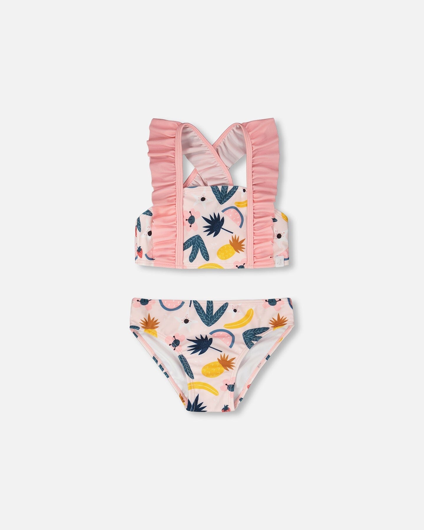 Two-Piece Swimsuit Pink Printed Fruits-0