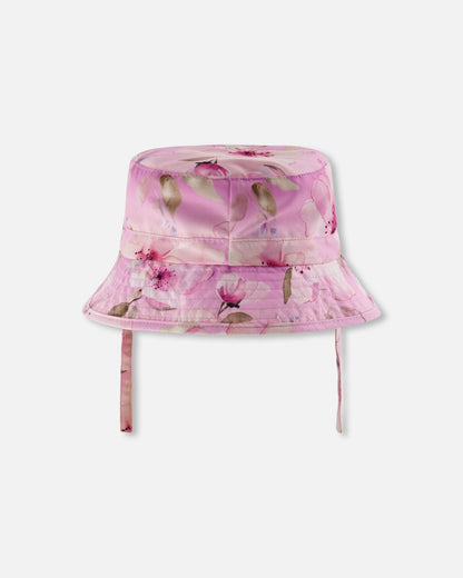Beach Hat Purple Flower Print-2