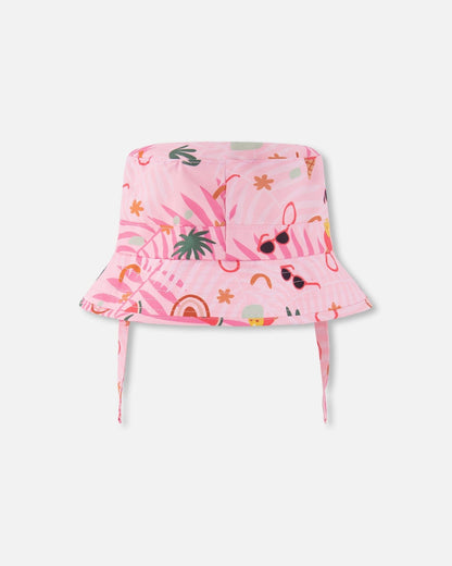 Beach Hat Pink Beach Print-2