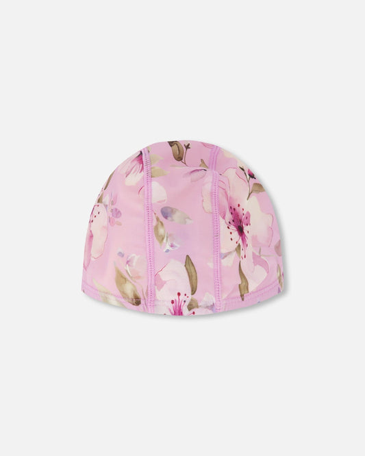 Swim Cap Purple Flower Print-0