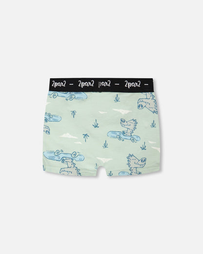 Organic Cotton Boxer Green Crocodile Print-1