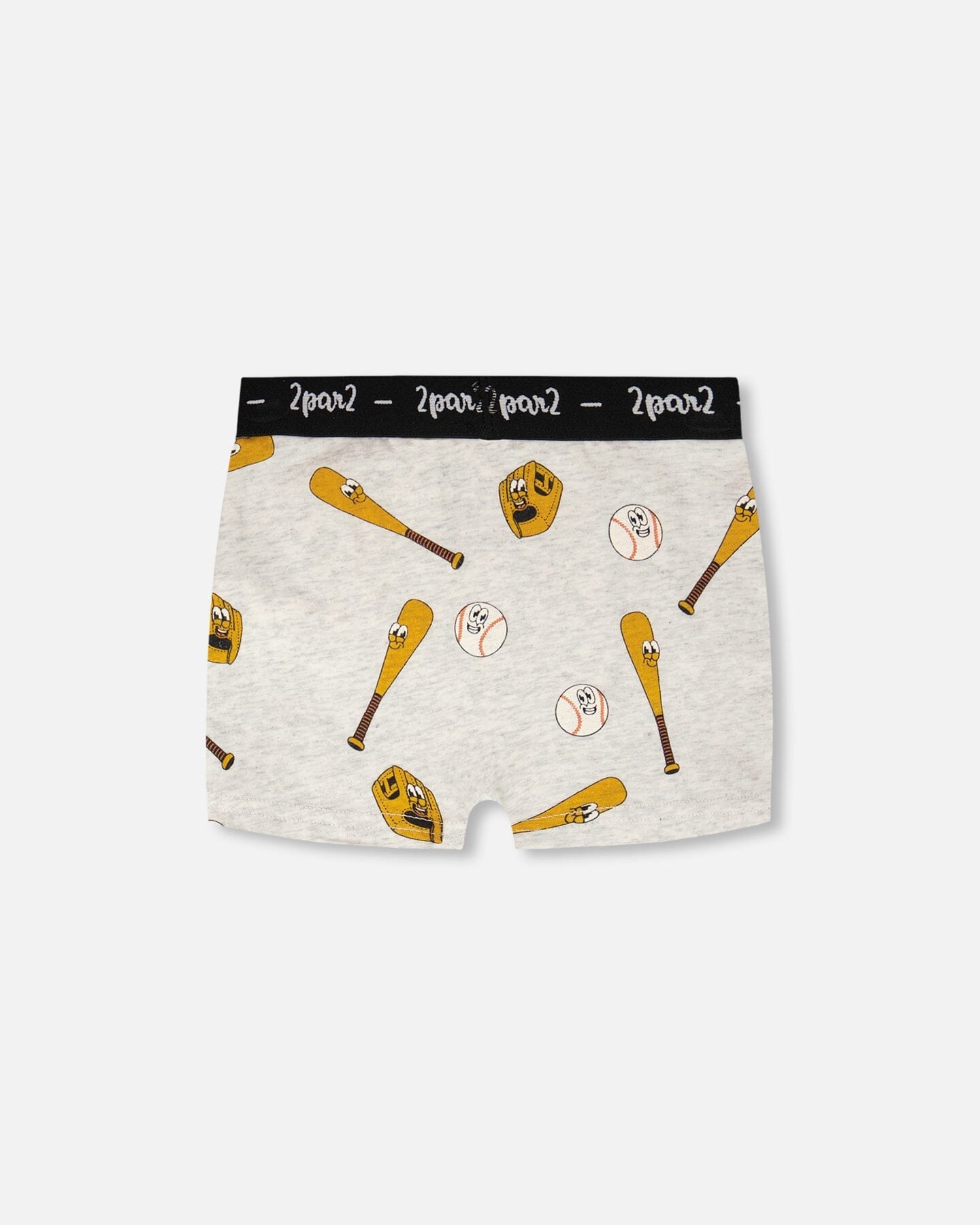 Organic Cotton Boxer Grey Mix Baseball Print-1
