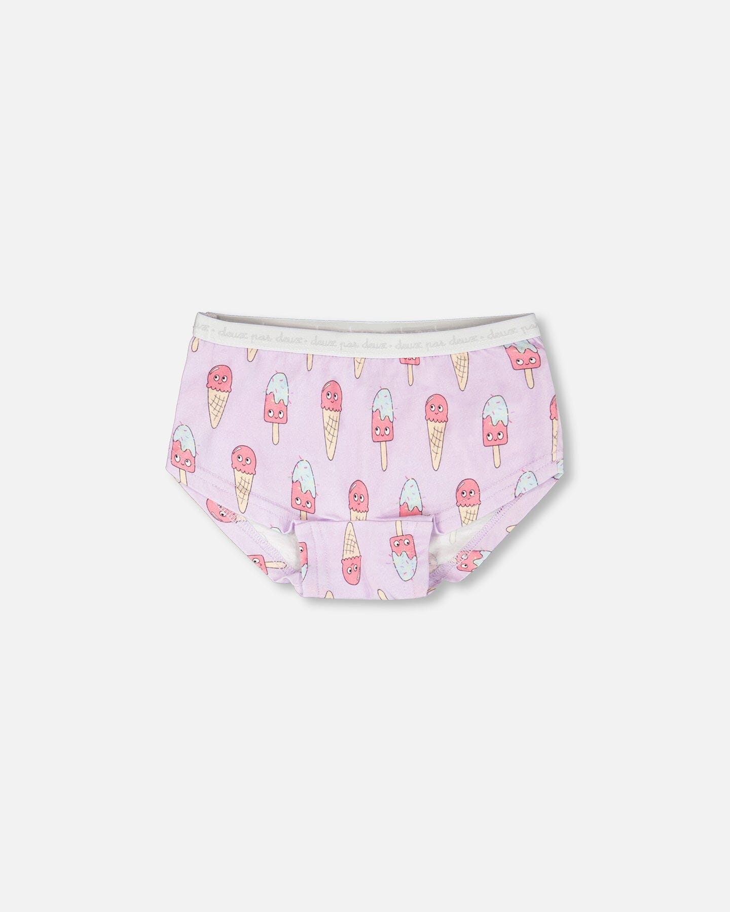 Organic Cotton Boyshort Panty Lilac Printed Ice Creams-0
