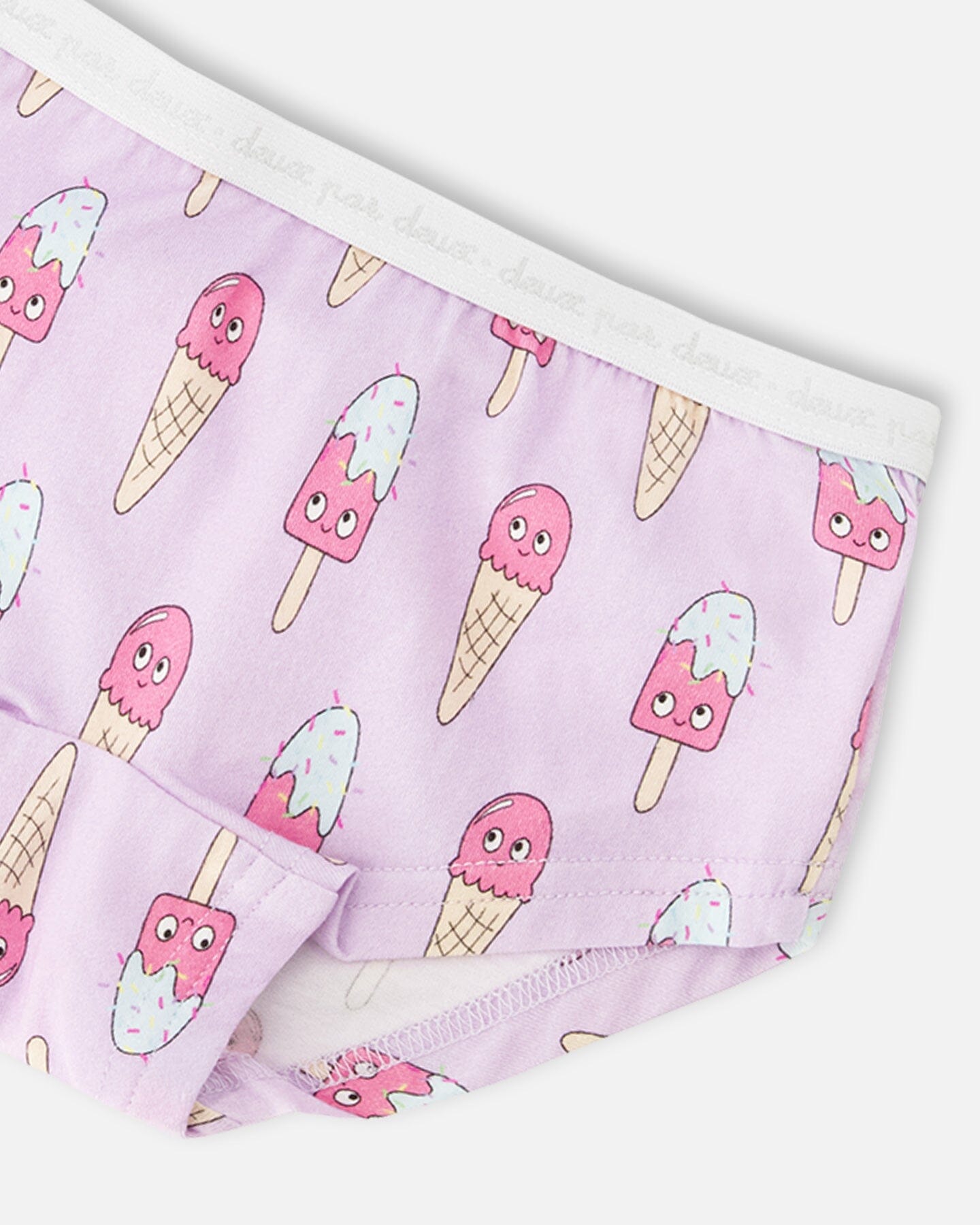 Organic Cotton Boyshort Panty Lilac Printed Ice Creams-2