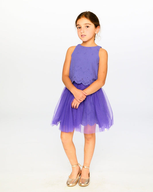 Sleeveless Top And Skirt Set Mauve-1