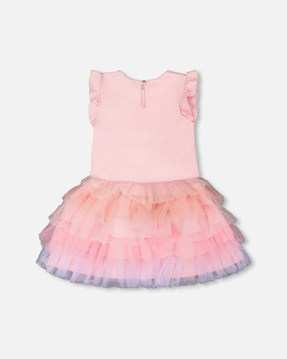 Bi-Material Dress Pale Pink-2