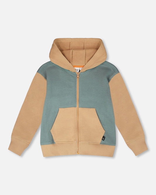 Hooded French Terry Cardigan Mint Green-0