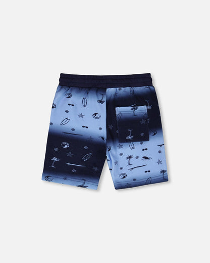 French Terry Shorts Blue Gradient-2