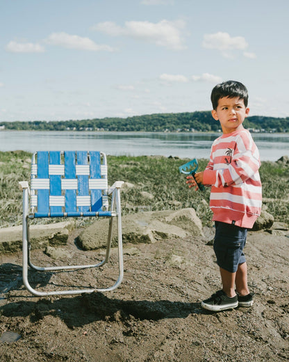 French Terry Sweatshirt Brick And White Stripes-1