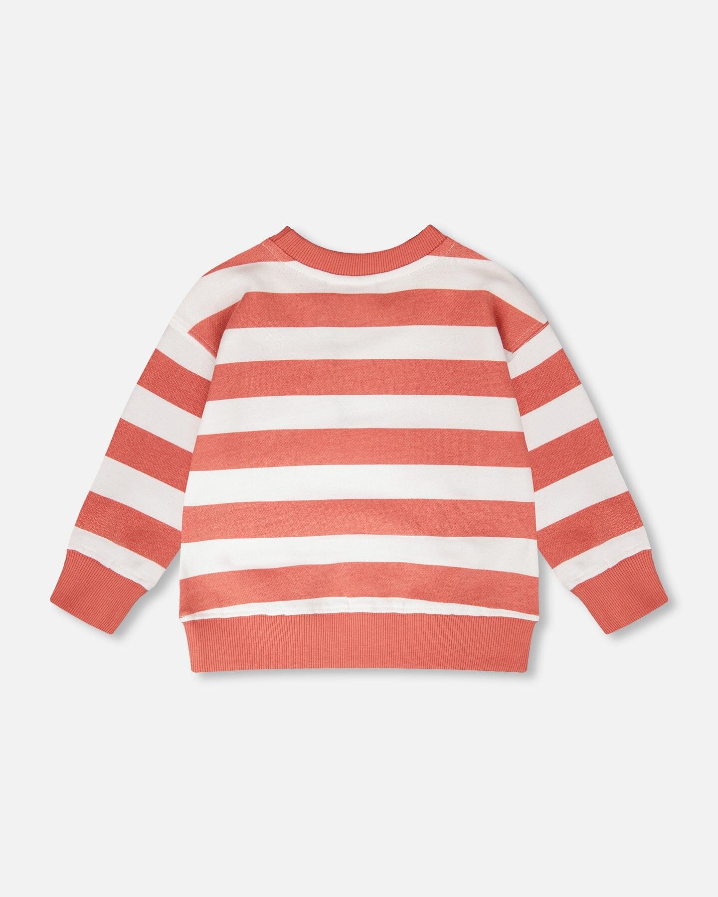 French Terry Sweatshirt Brick And White Stripes-3