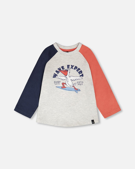 Jersey Long Sleeve T-Shirt Light Grey Mix-0