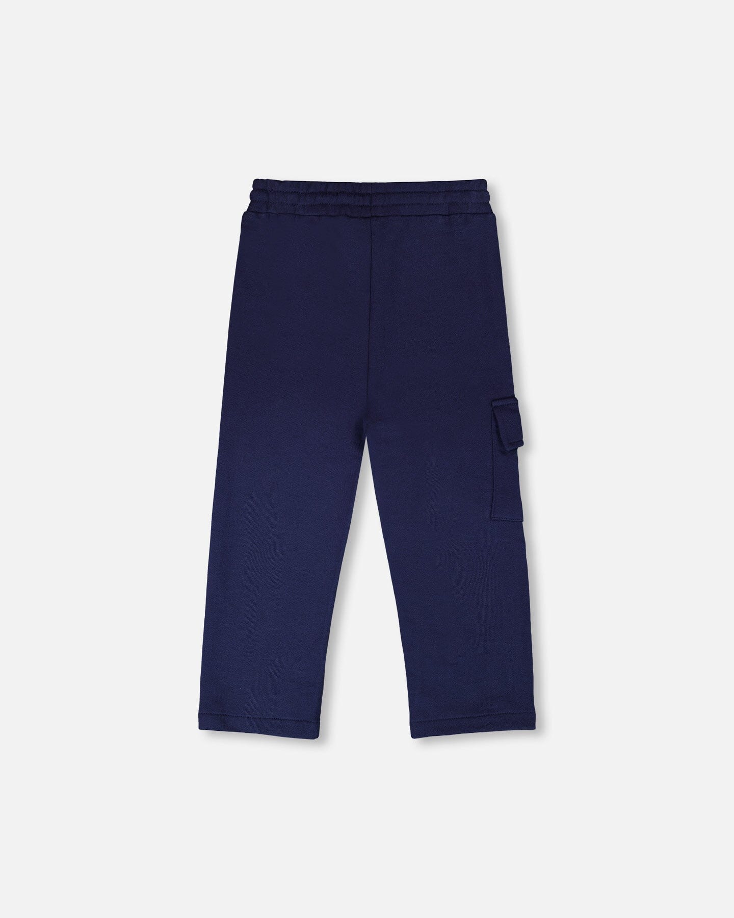 French Terry Sweatpants With Cargo Pocket Dark Blue-1