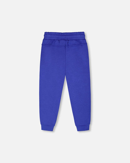 French Terry Sweatpants With Cross Seams Royal Blue-2