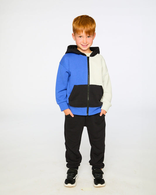 French Terry Sweatpants With Cross Seams Black-1