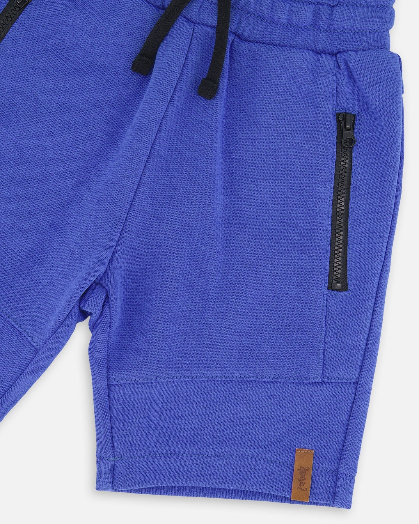 French Terry Shorts With Cross Seams Royal Blue-4
