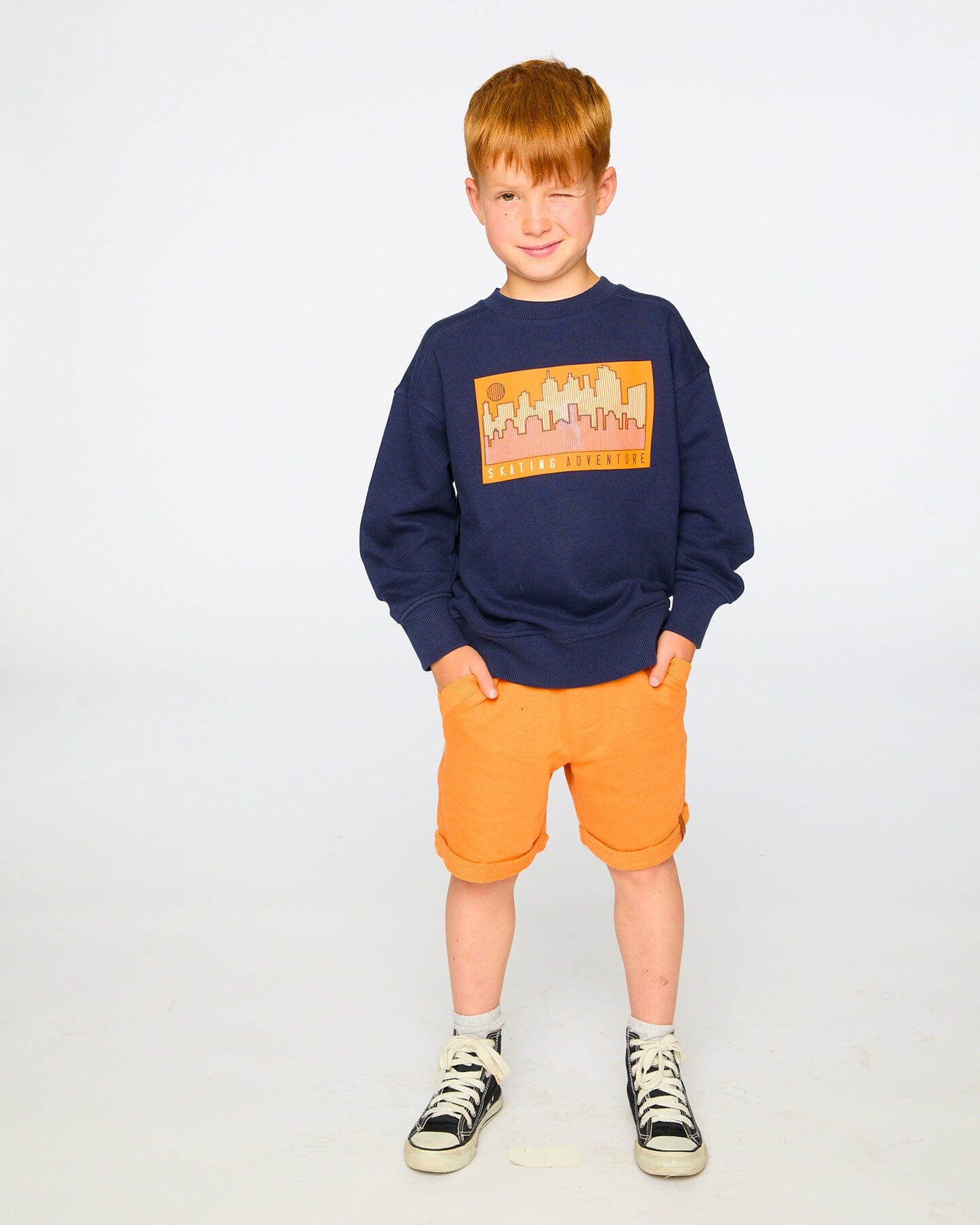 French Terry Sweatshirt Dark Blue-2