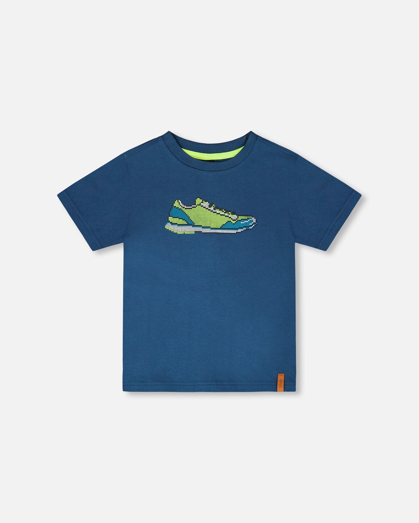Organic Cotton Jersey T-Shirt With Print Dark Blue-0