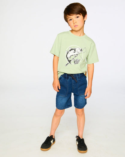 Organic Cotton Jersey T-Shirt With Print Sage-2
