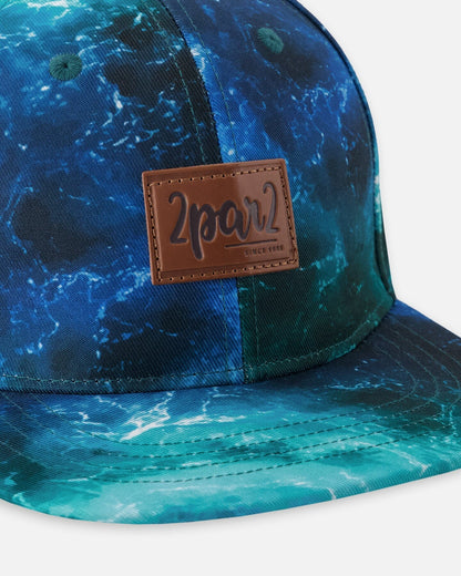 Cap Blue Wave Print-3
