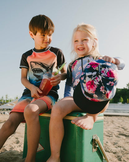 Cap Blue Rose Print-1