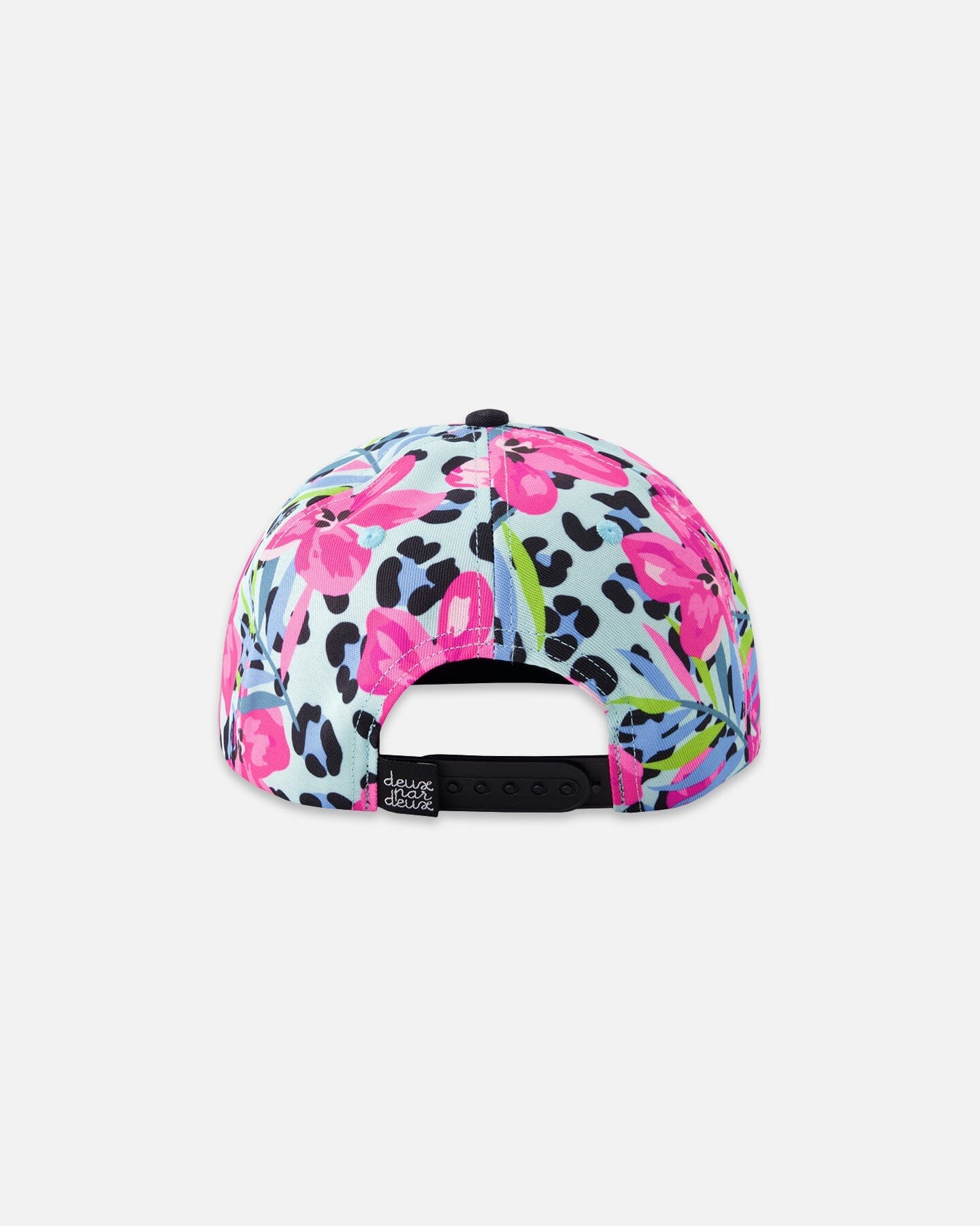 Cap Blue Floral And Leopard Print-1