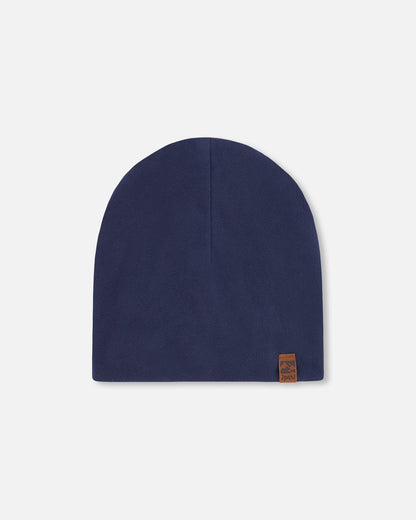 Stretch Jersey Beanie Navy Blue-0