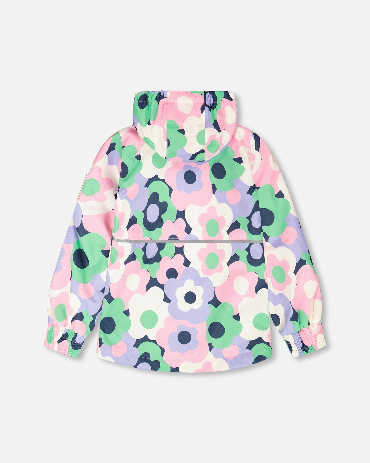 Mid-Season Jacket Black Printed Flowers-2